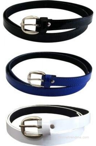 Verceys Women Casual Black, White, Blue Artificial Leather Belt(Black, White, Blue) Verceys Women Casual Black, White, Blue Artificial Leather Belt(Black, White, Blue)